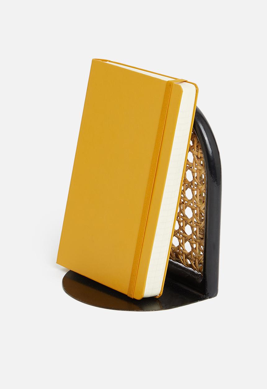 Sixth Floor - Rattan and metal bookend - black