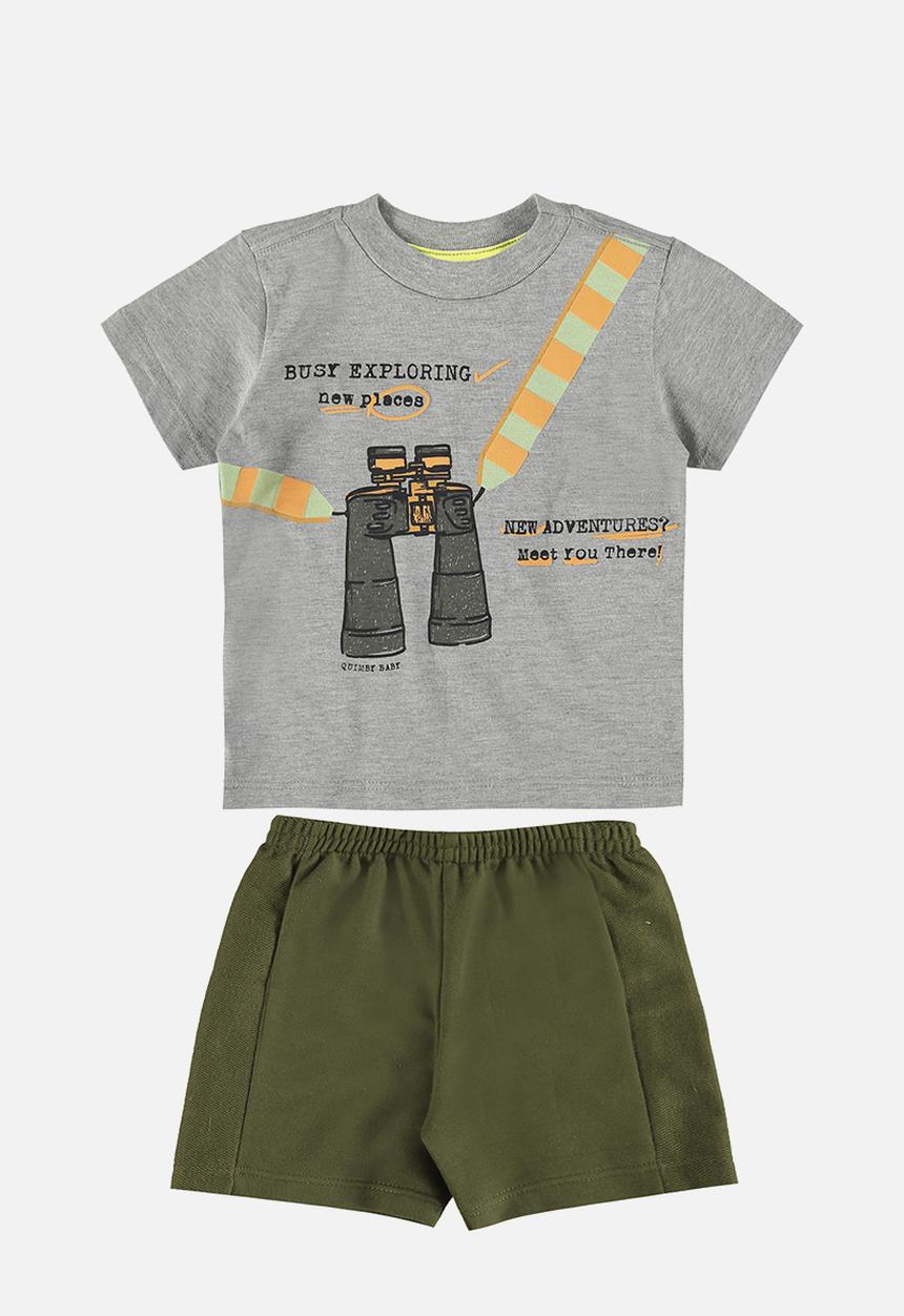 Quimby - T-shirt and sweat bermuda - grey
