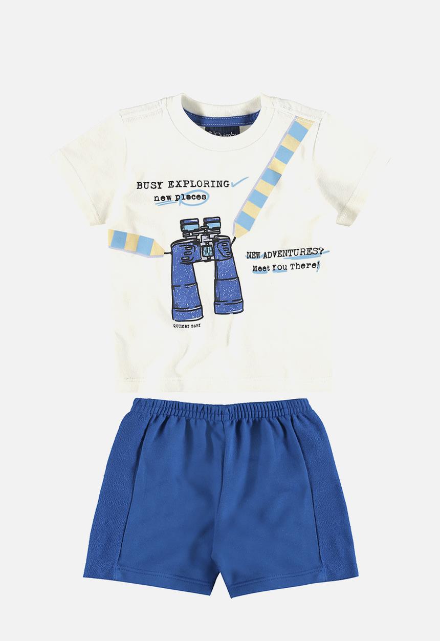 Quimby - T-shirt and sweat bermuda - off white