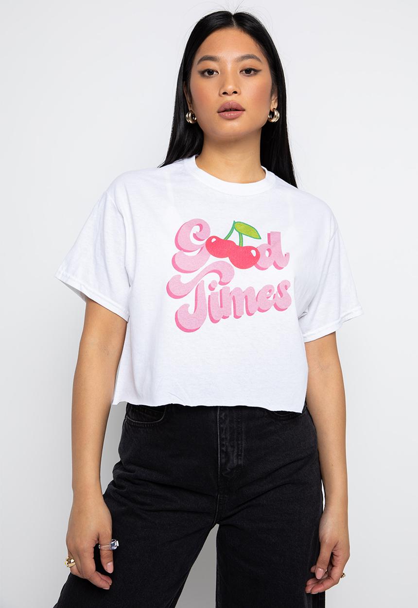 Daisy Street - Cropped tyler tee - white