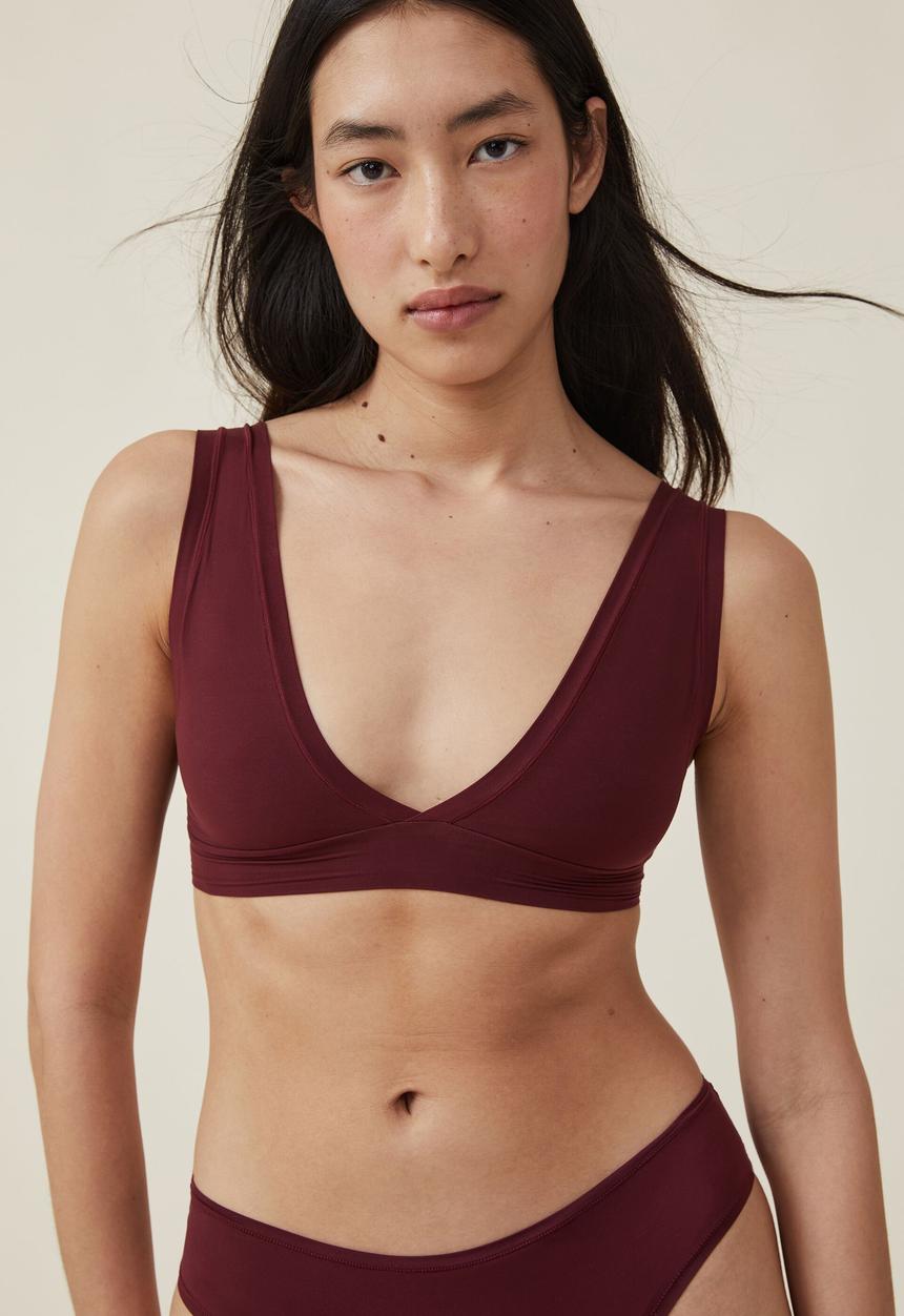 Cotton On - The flexi bralette - burgundy