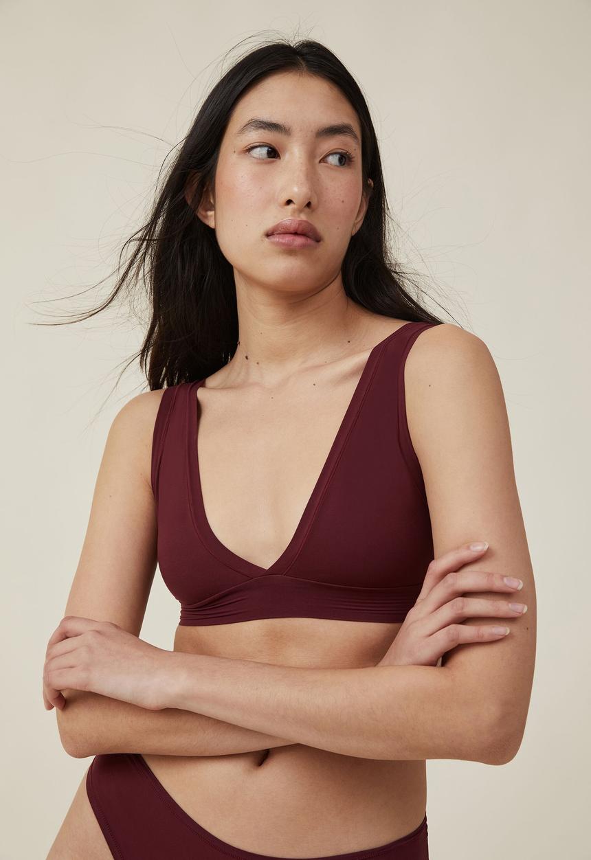 Cotton On - The flexi bralette - burgundy