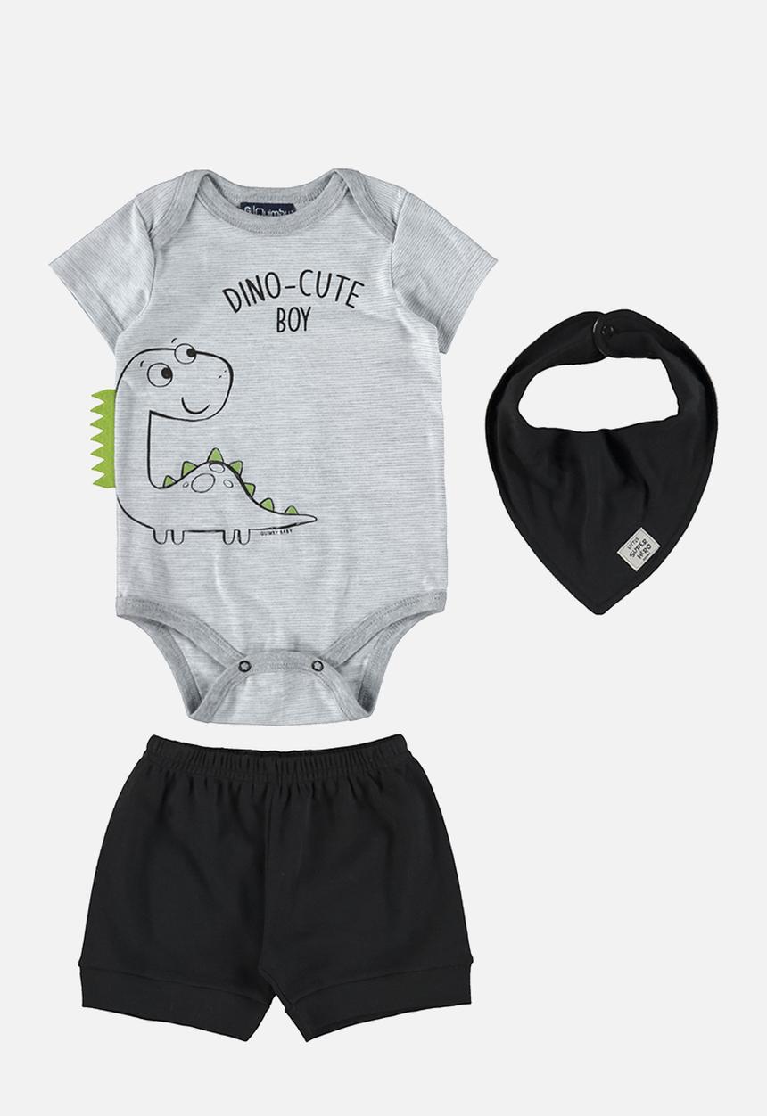 Quimby - Bodysuit, shorts and bib set - grey