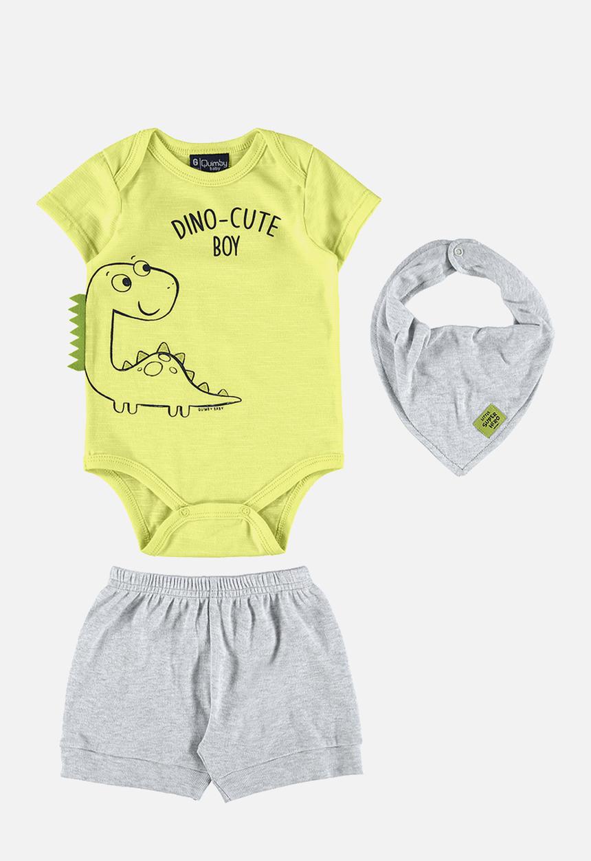 Quimby - Bodysuit, shorts and bib set - yellow