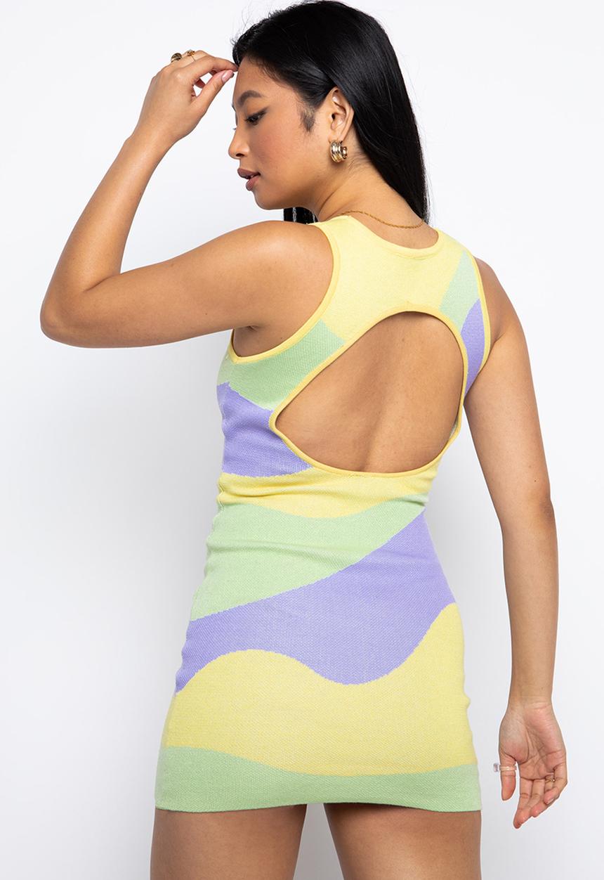 Daisy Street - Knit mini dress - wavy pastels