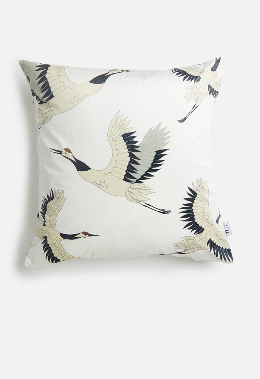 Sixth Floor - Tsuru tori velvet cushion -multi