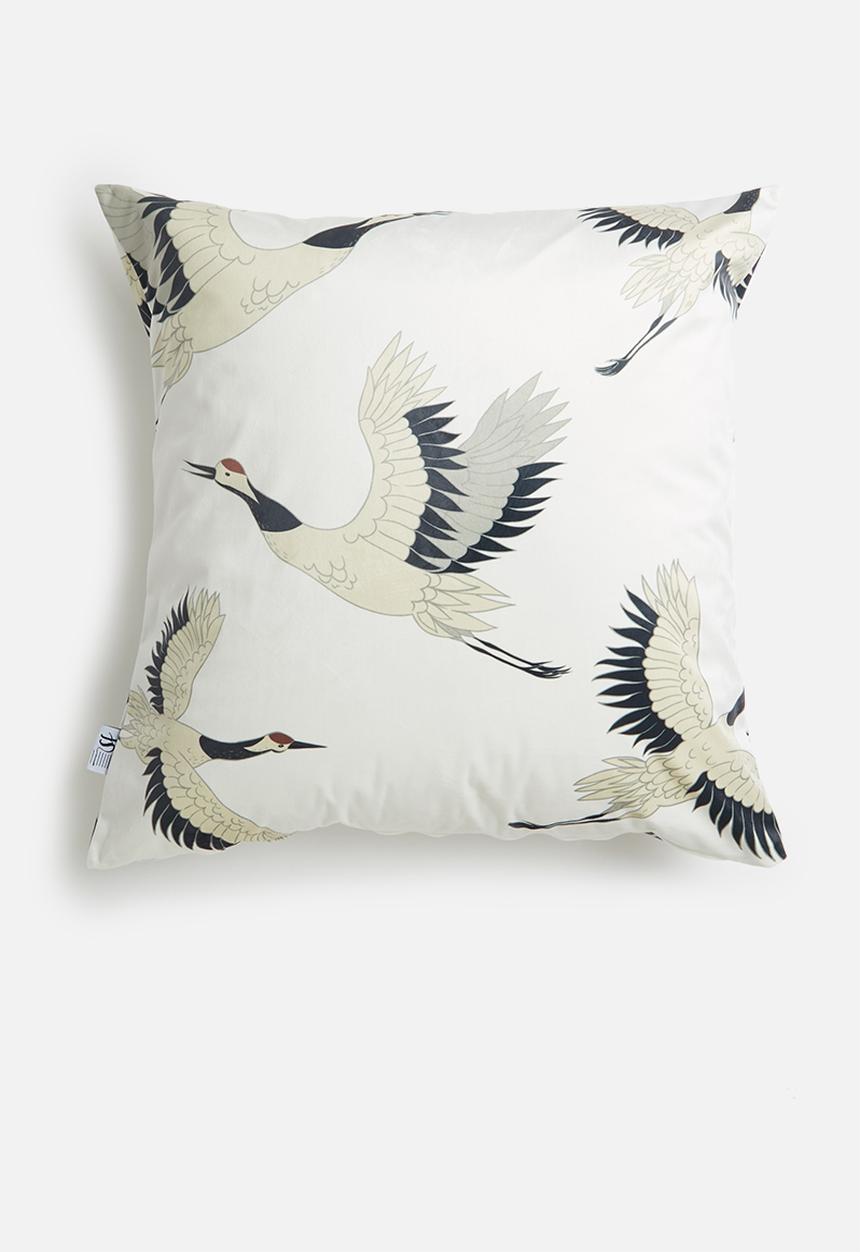 Sixth Floor - Tsuru tori velvet cushion -multi
