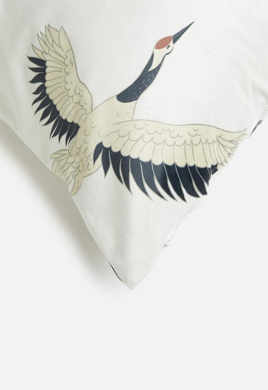 Sixth Floor - Tsuru tori velvet cushion -multi