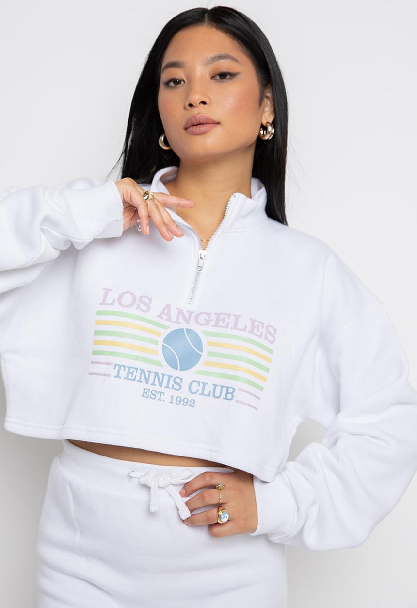 Daisy Street - Crop sweat - white