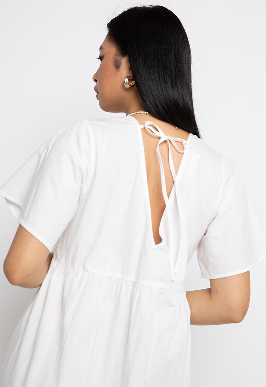 Daisy Street - Frill hem midi dress - white