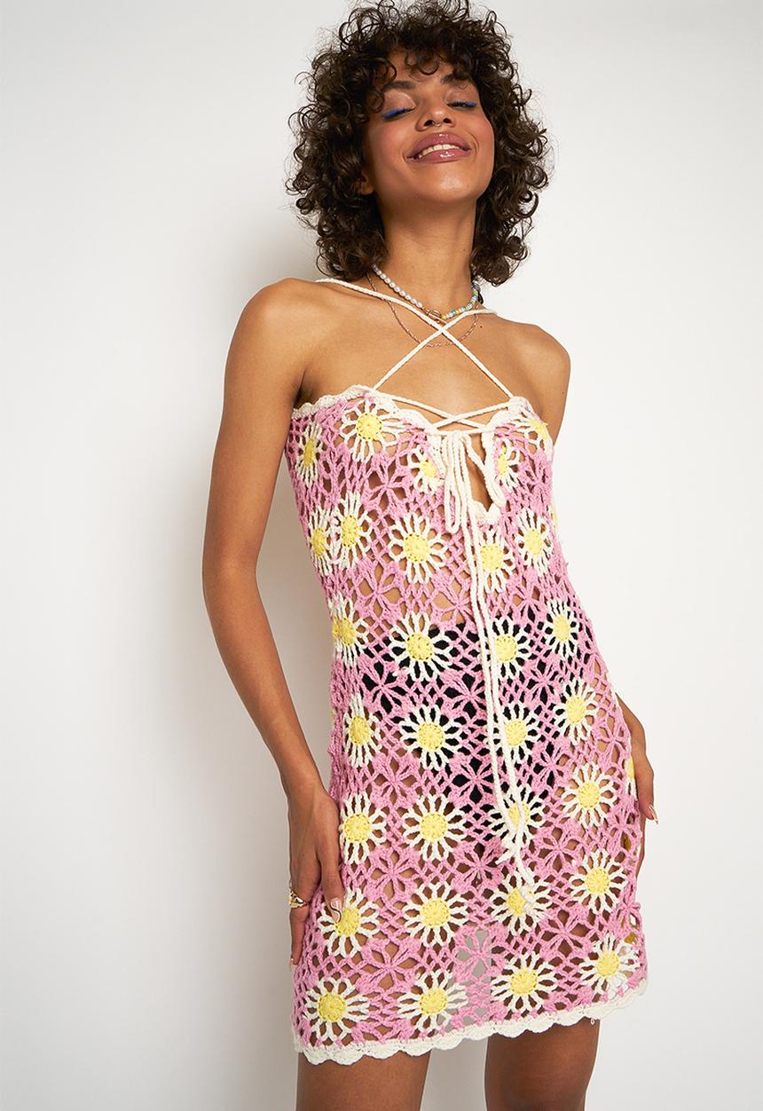 Daisy Street - Crochet dress - pink