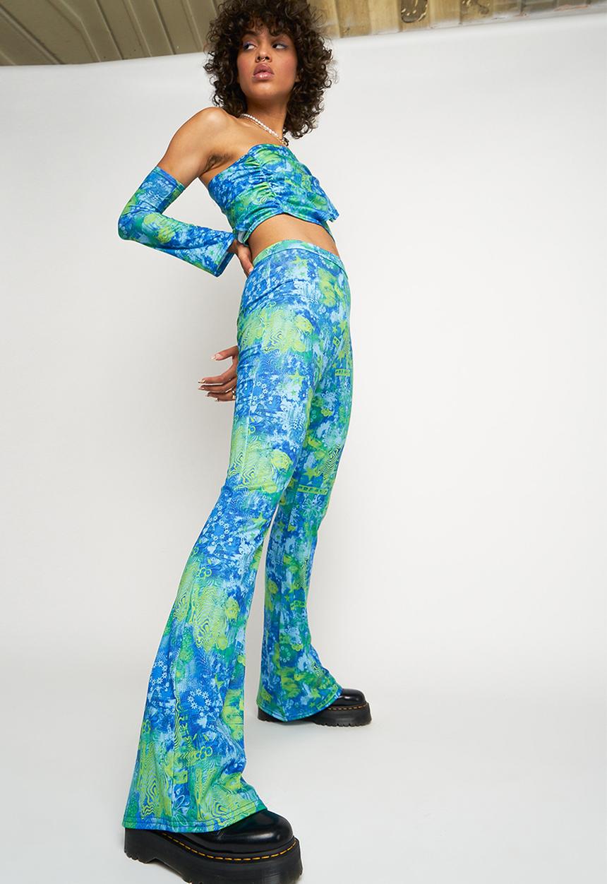 Daisy Street - Becky flare - blue & green