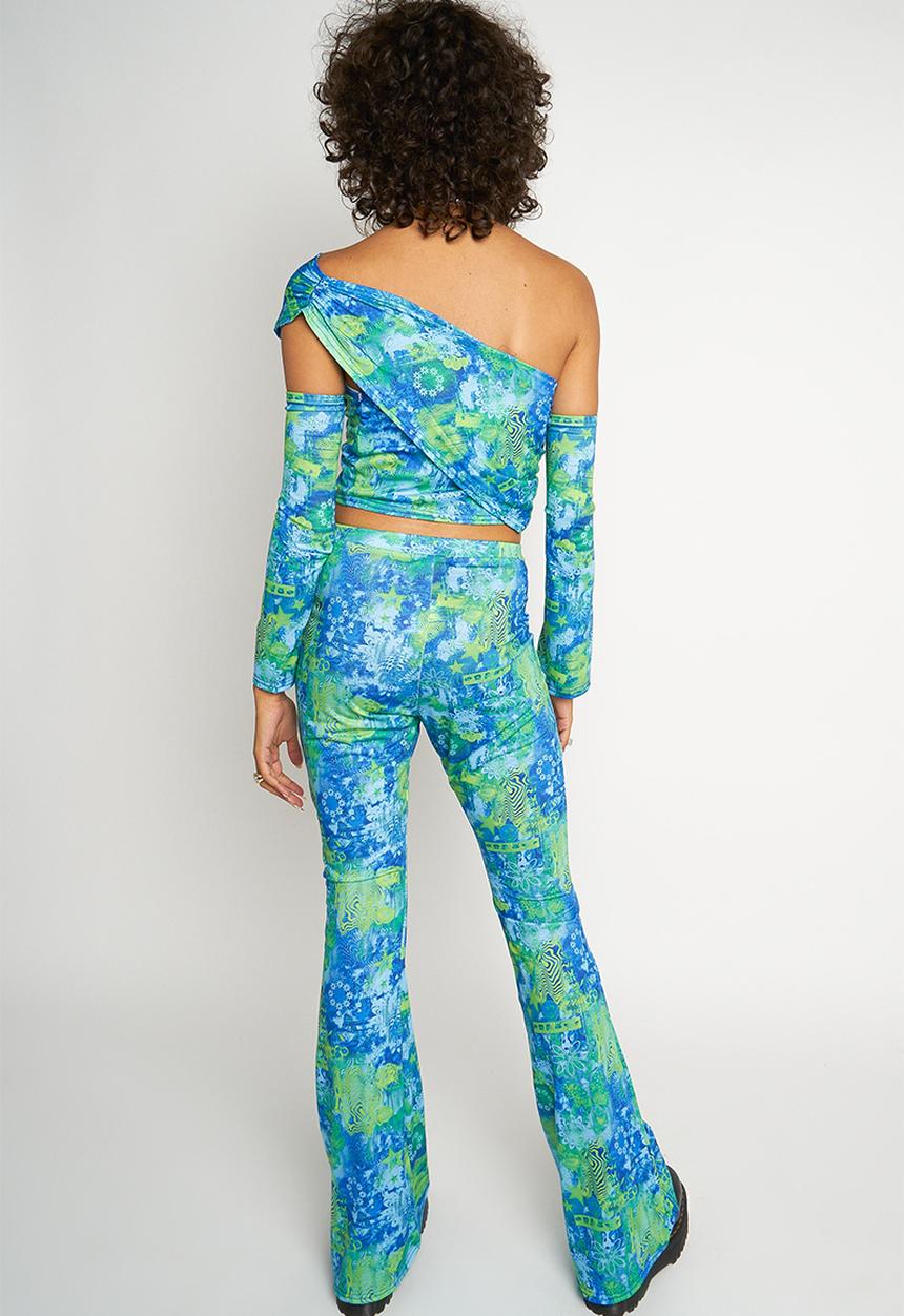 Daisy Street - Becky flare - blue & green