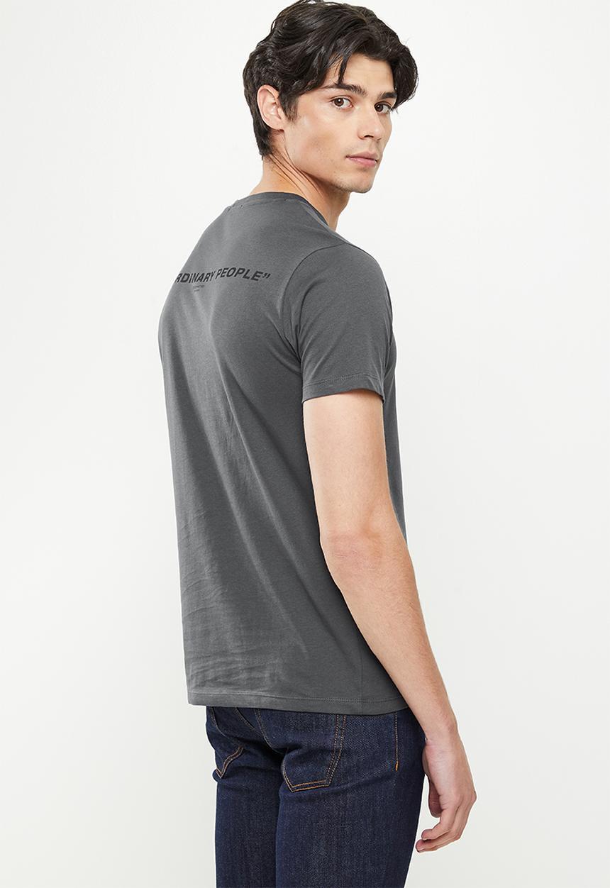 Replay - Replay back print slogan tee - grey