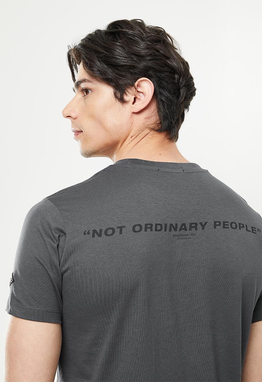 Replay - Replay back print slogan tee - grey