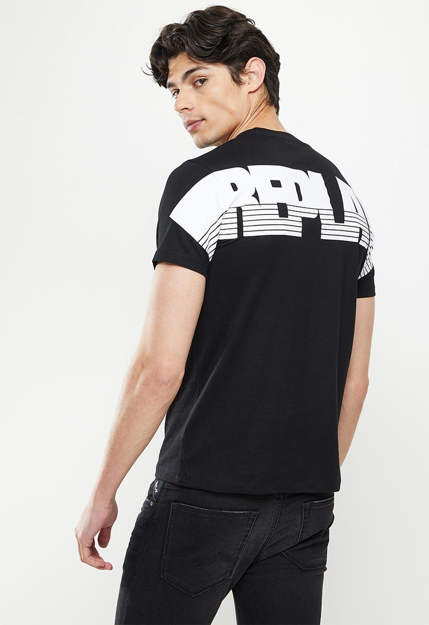 Replay - Replay backprint logo tee - black