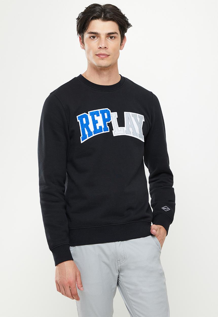 Replay - Replay branded crew sweat - black