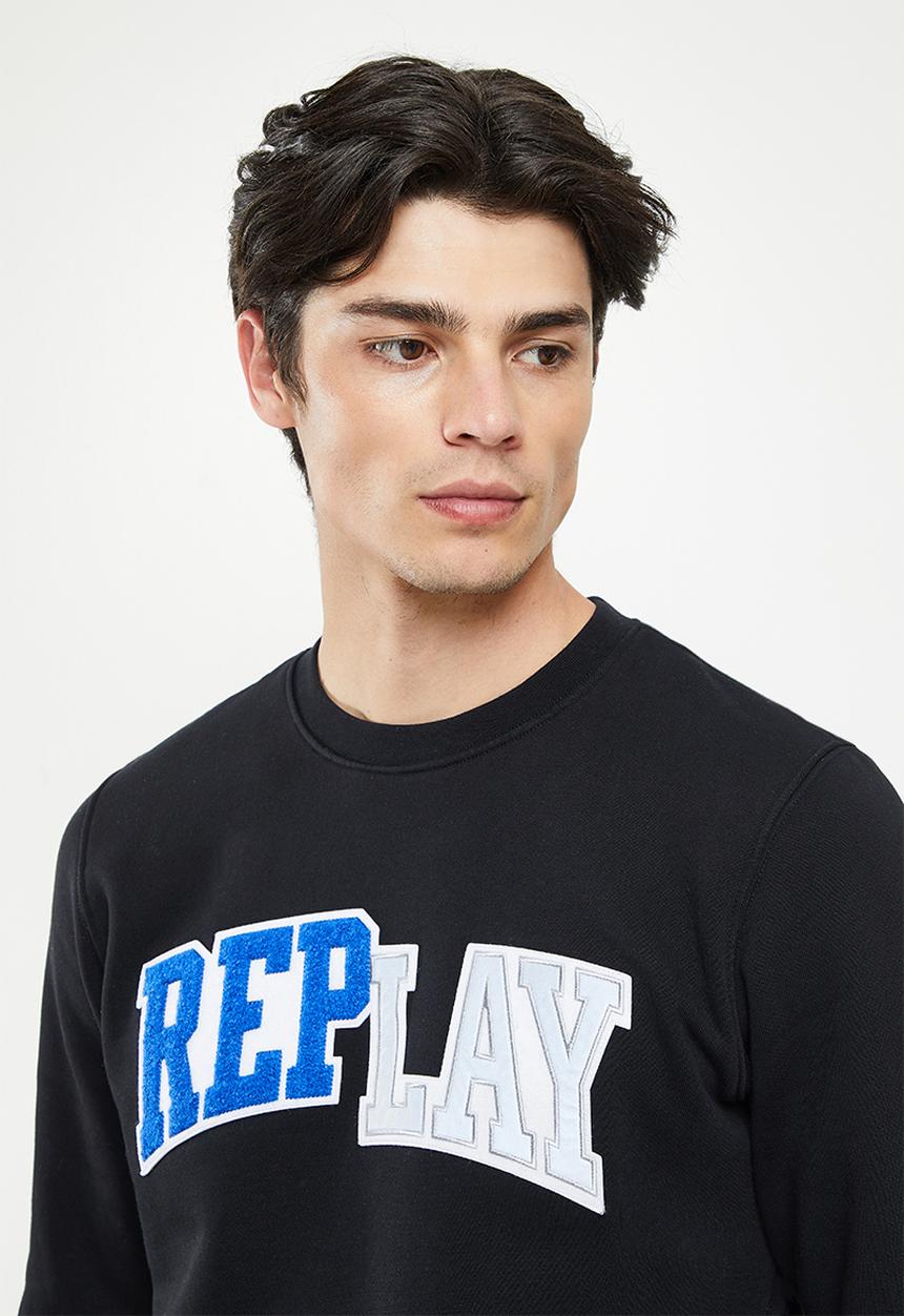 Replay - Replay branded crew sweat - black