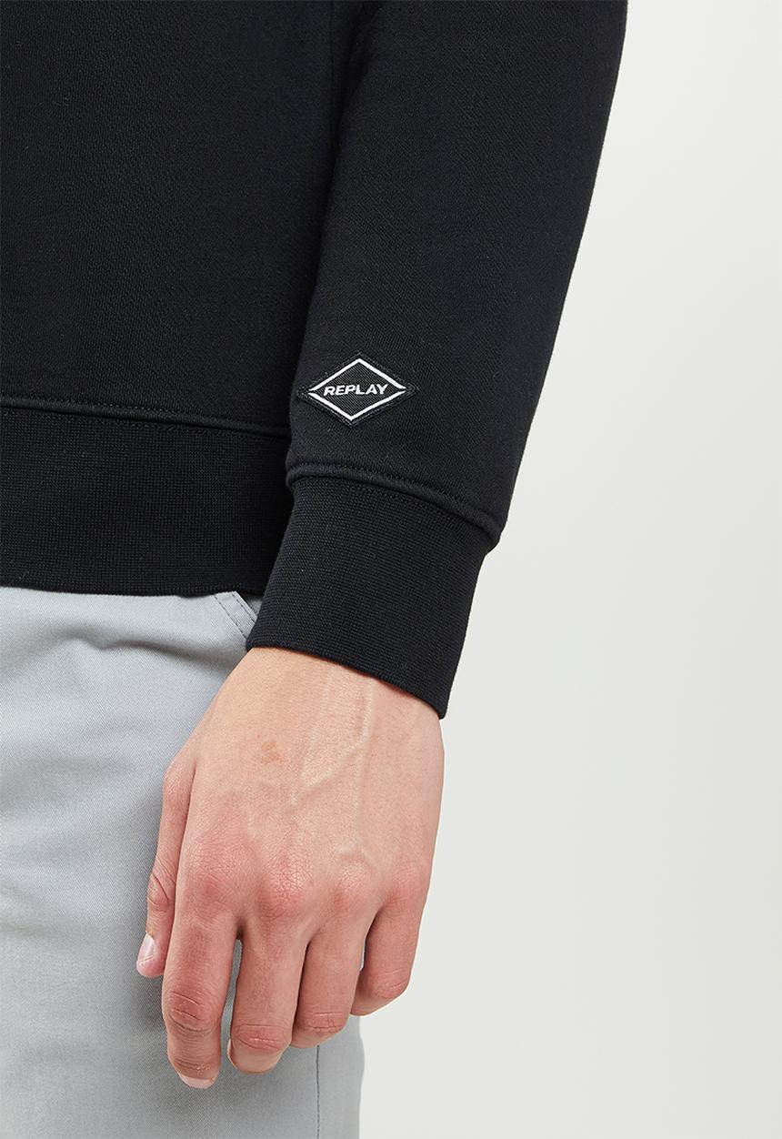 Replay - Replay branded crew sweat - black