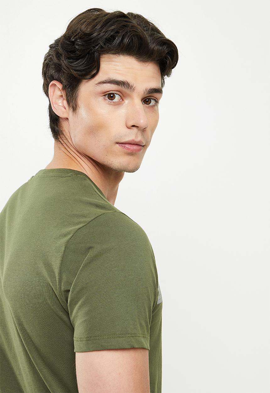 Replay - Sliver replay print tee - olive