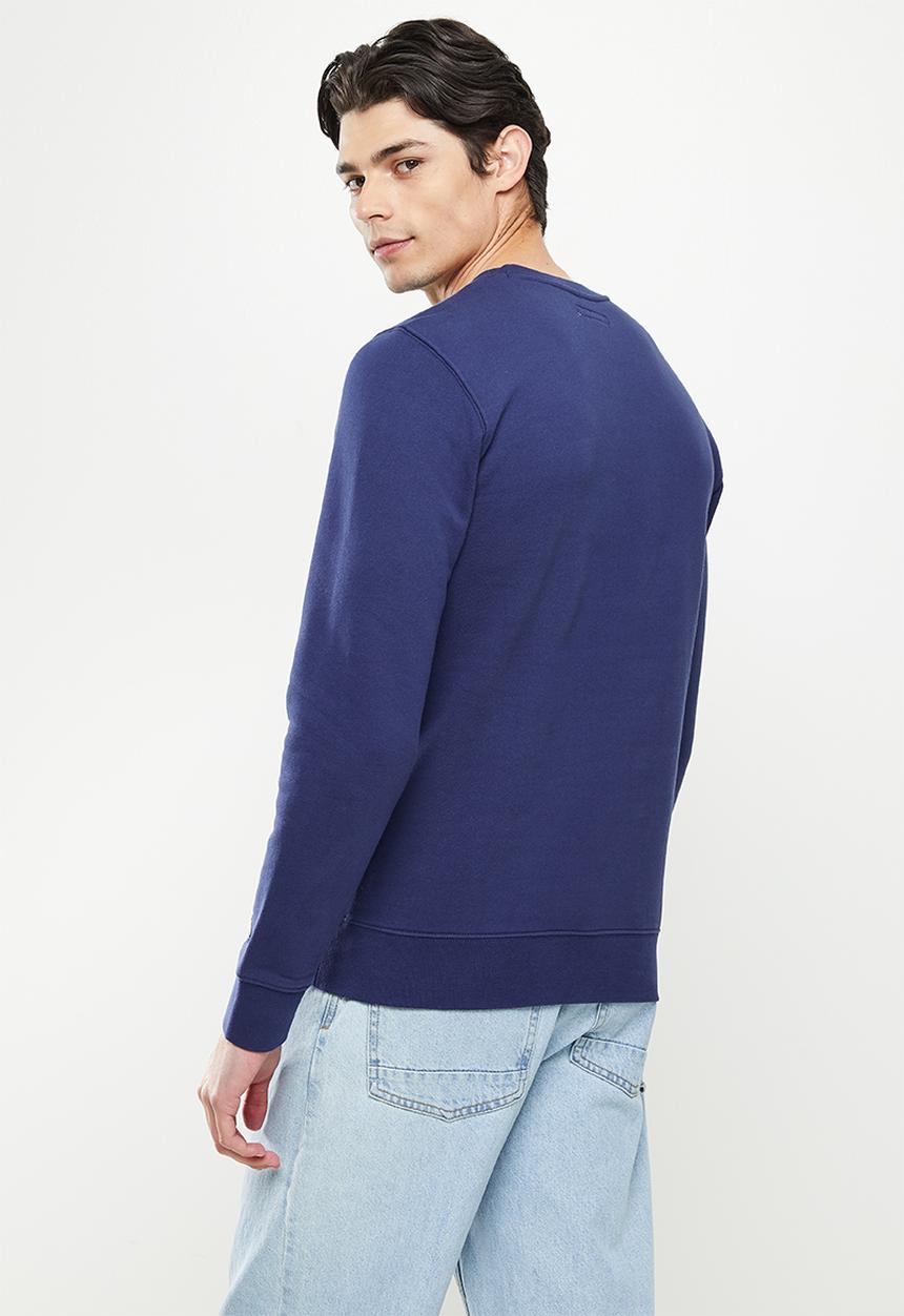 Replay - Replay branded crew sweat - blue