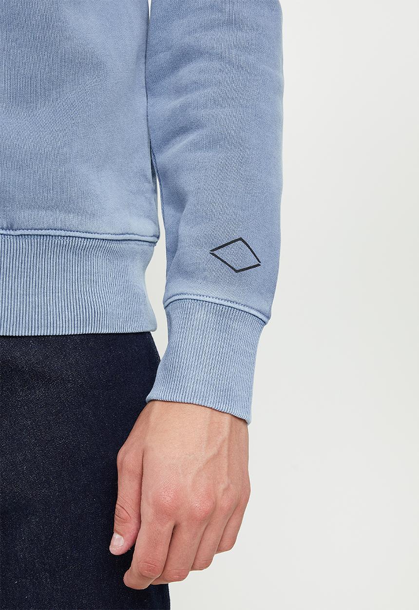 Replay - Replay washed printed hoodie - light blue