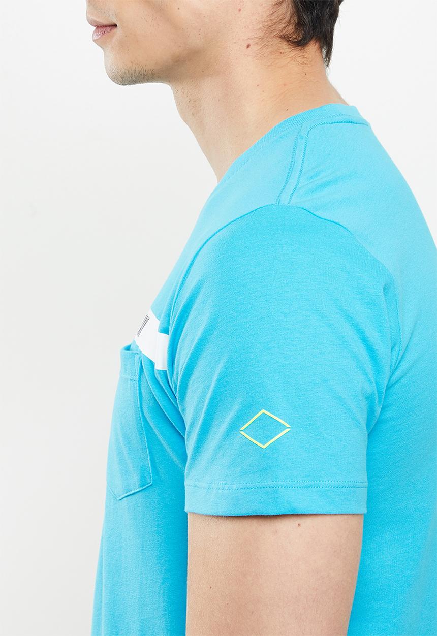Replay - Above pocket print tee - light blue
