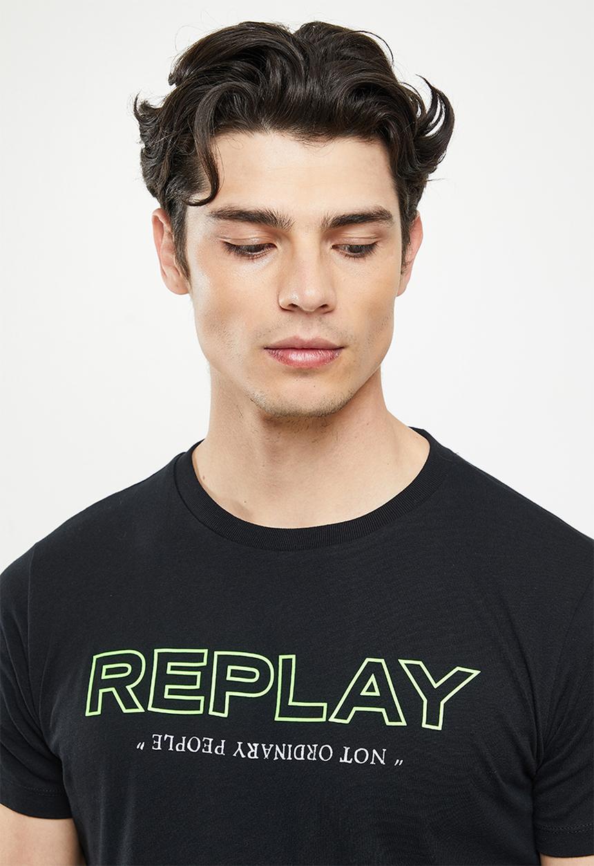Replay - Replay logo tee - black