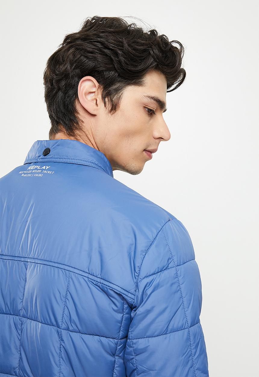 Replay - Utility puffer zip jacket - light blue