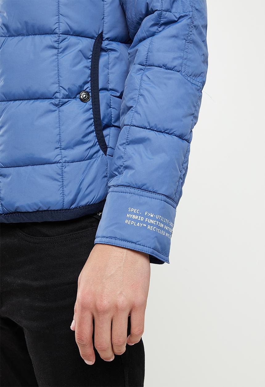 Replay - Utility puffer zip jacket - light blue