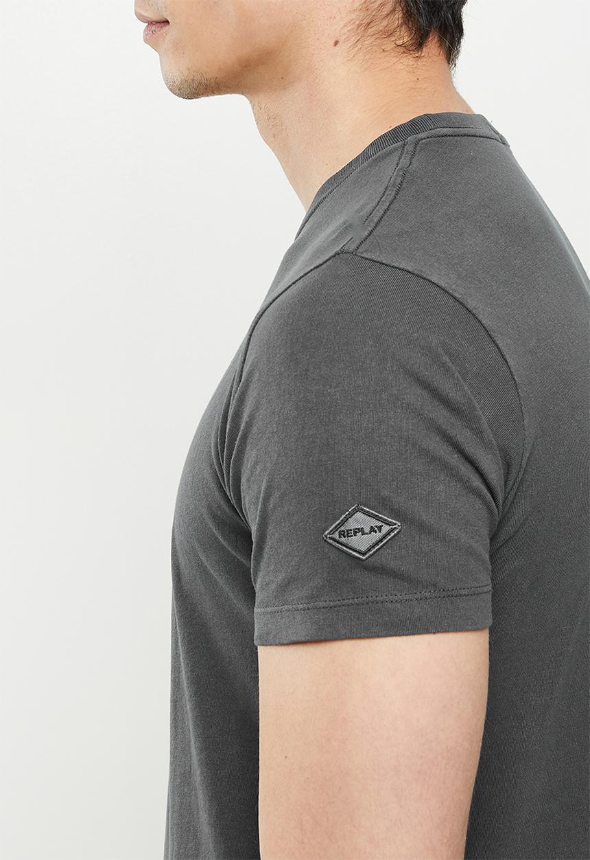 Replay - Replay chest print tee - charcoal