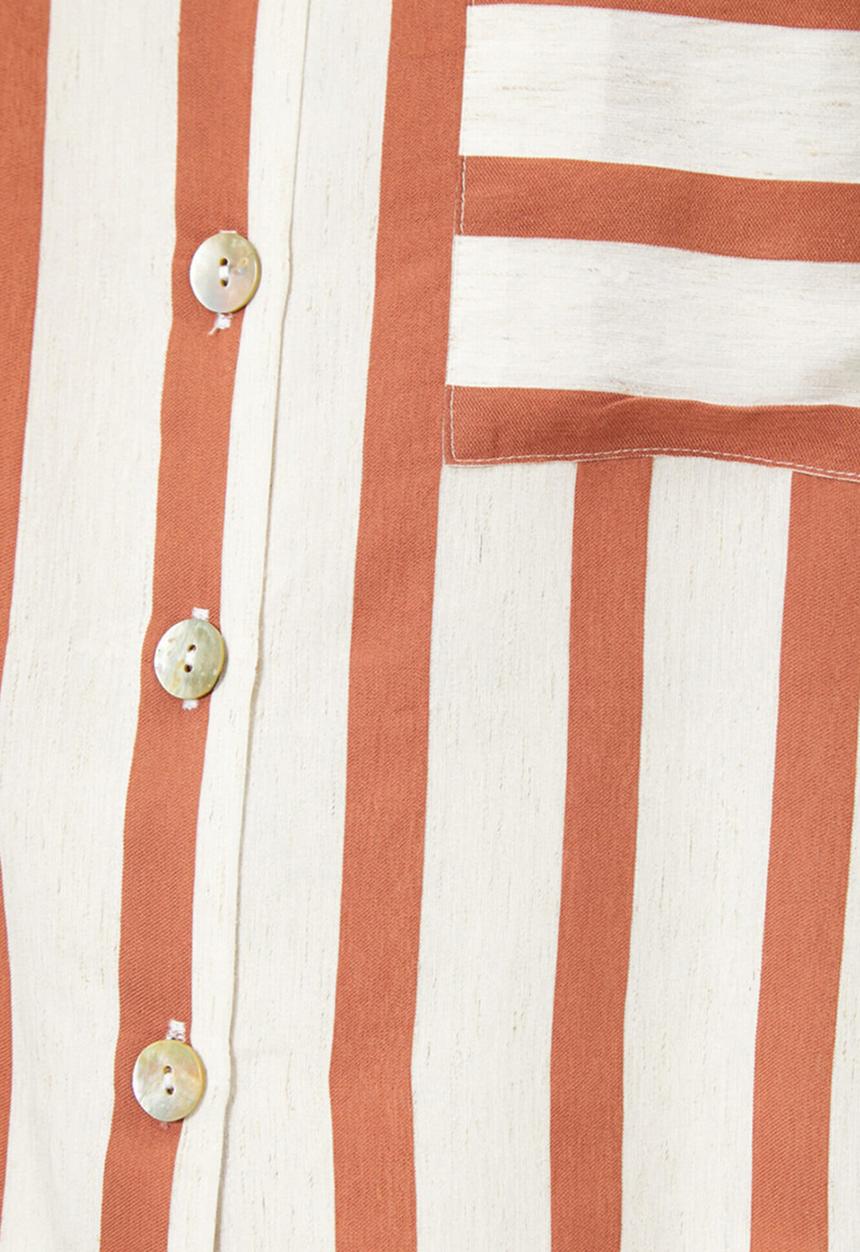 Koton - Classic long sleeve shirt - striped brown