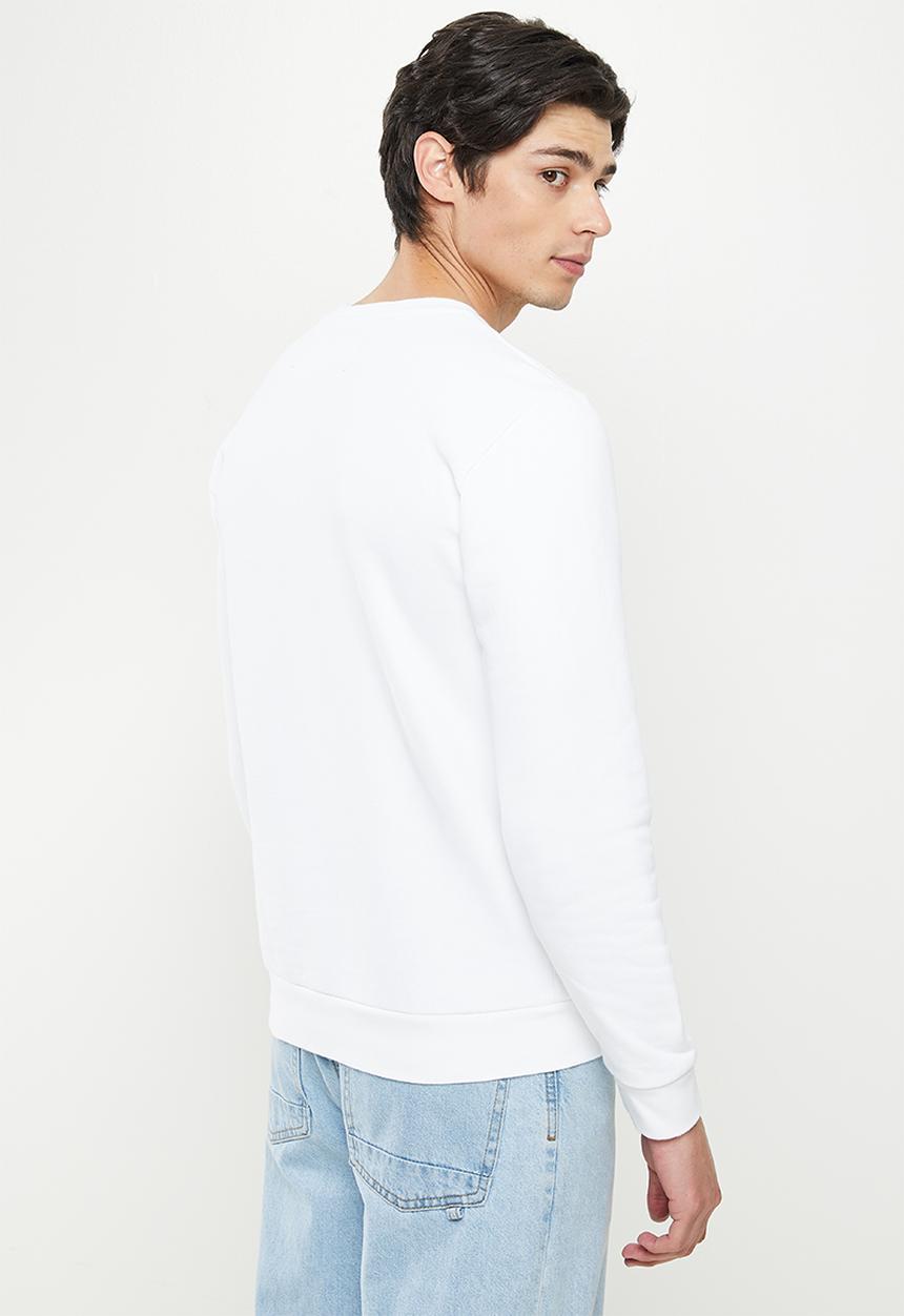 Replay - Replay side printed logo sweat crew - white