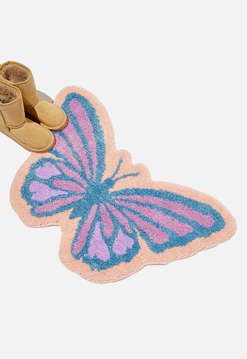 Cotton On - Kids shaped bath mat - butterfly/teal storm