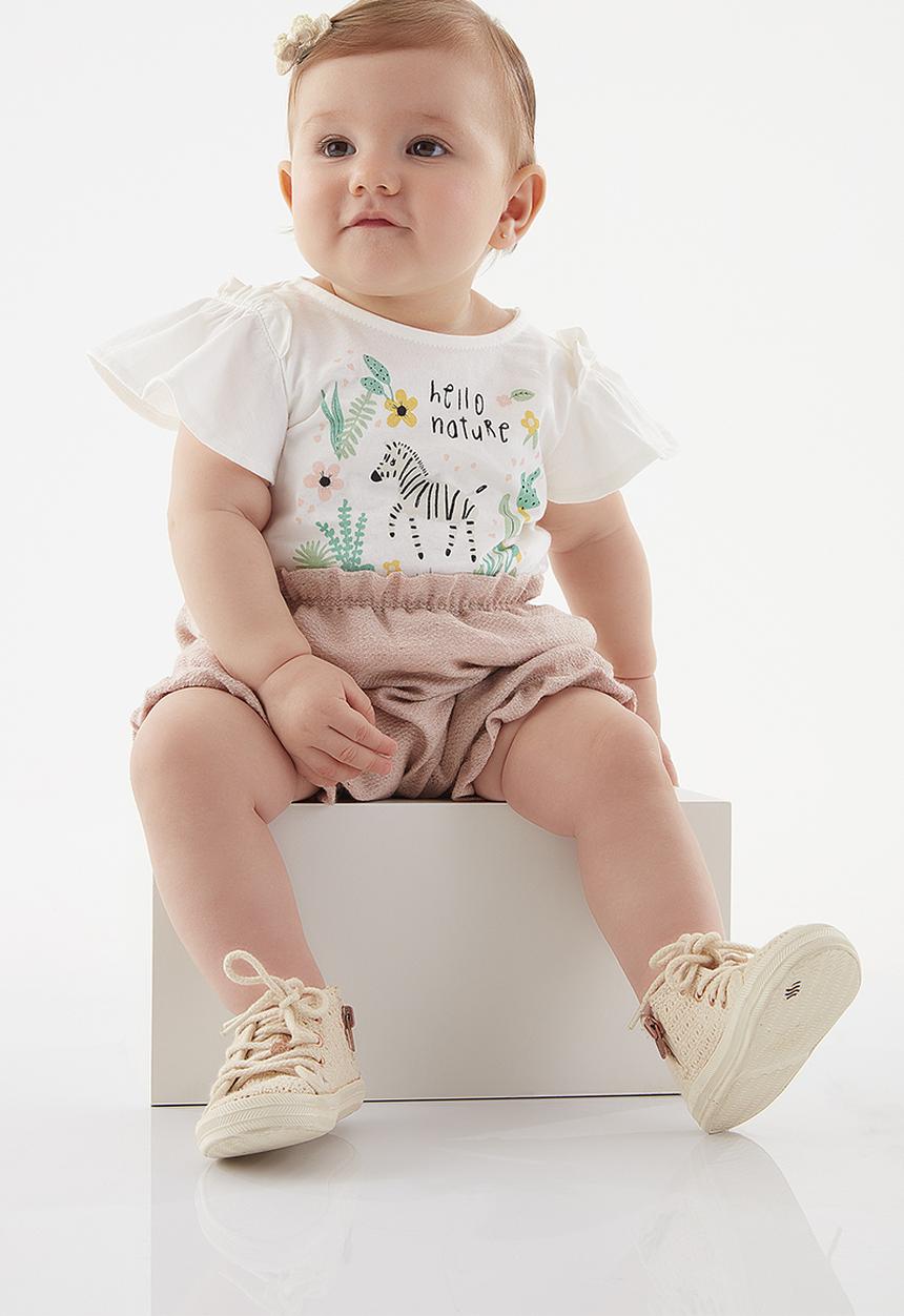 UP Baby - Blouse and linen shorts - off white
