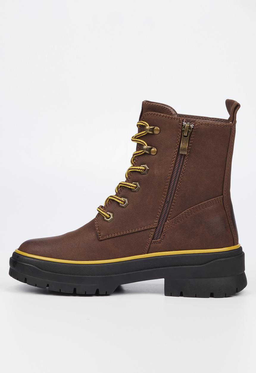 Miss Black - Berlan1 lace up ankle boot - brown