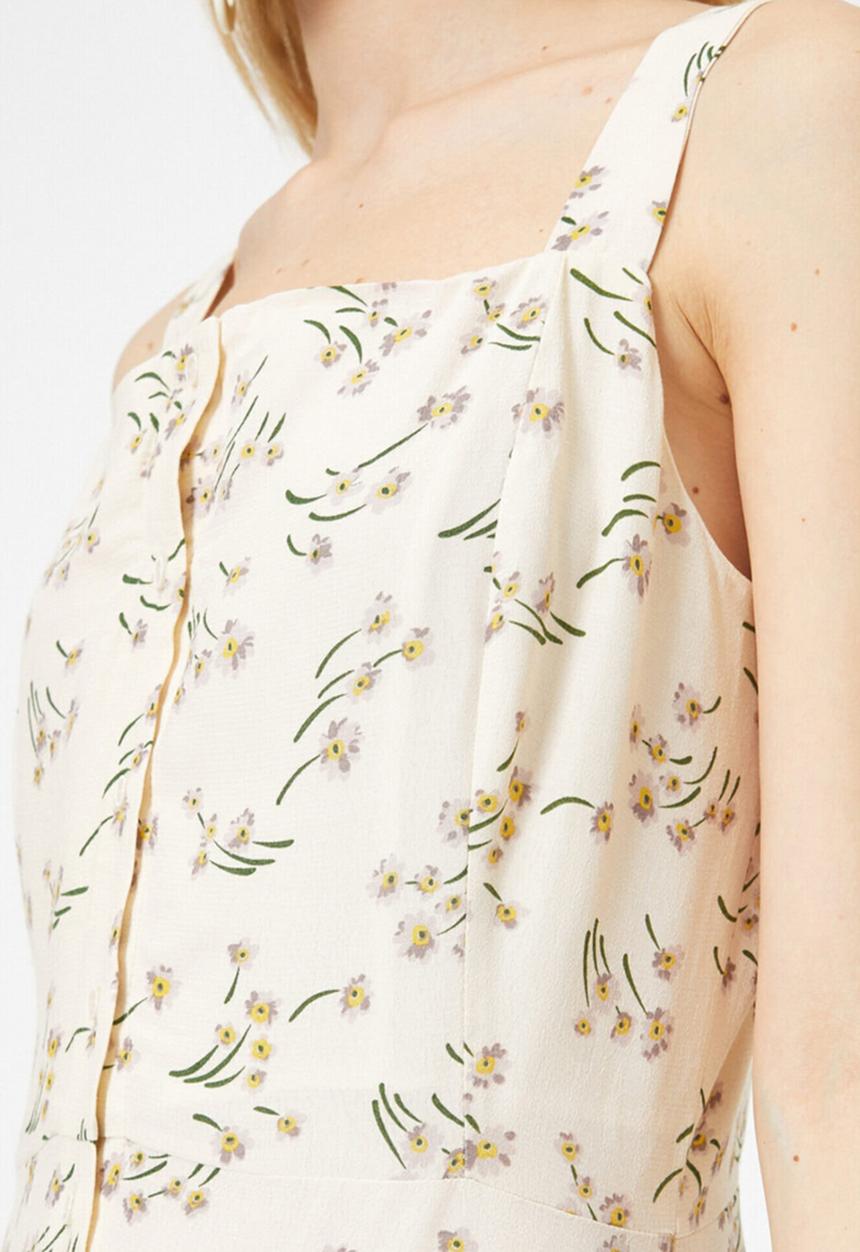 Koton - Spaghetti strap dress - ecru