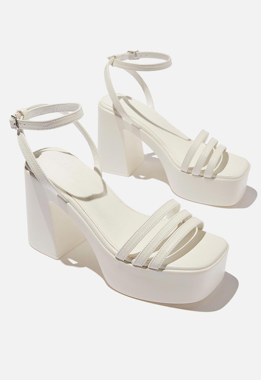 Cotton On - Hanna strappy platform heel - white 