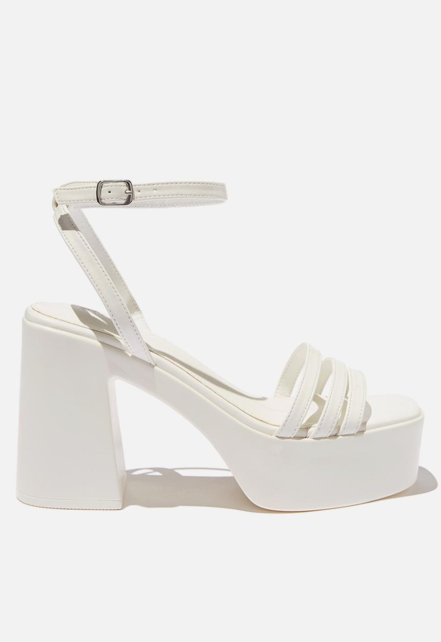 Cotton On - Hanna strappy platform heel - white 
