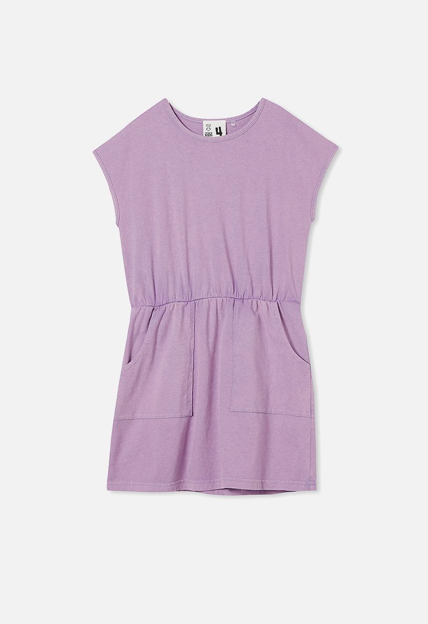 Cotton On - Sigrid short sleeve dress - grape soda snow wash