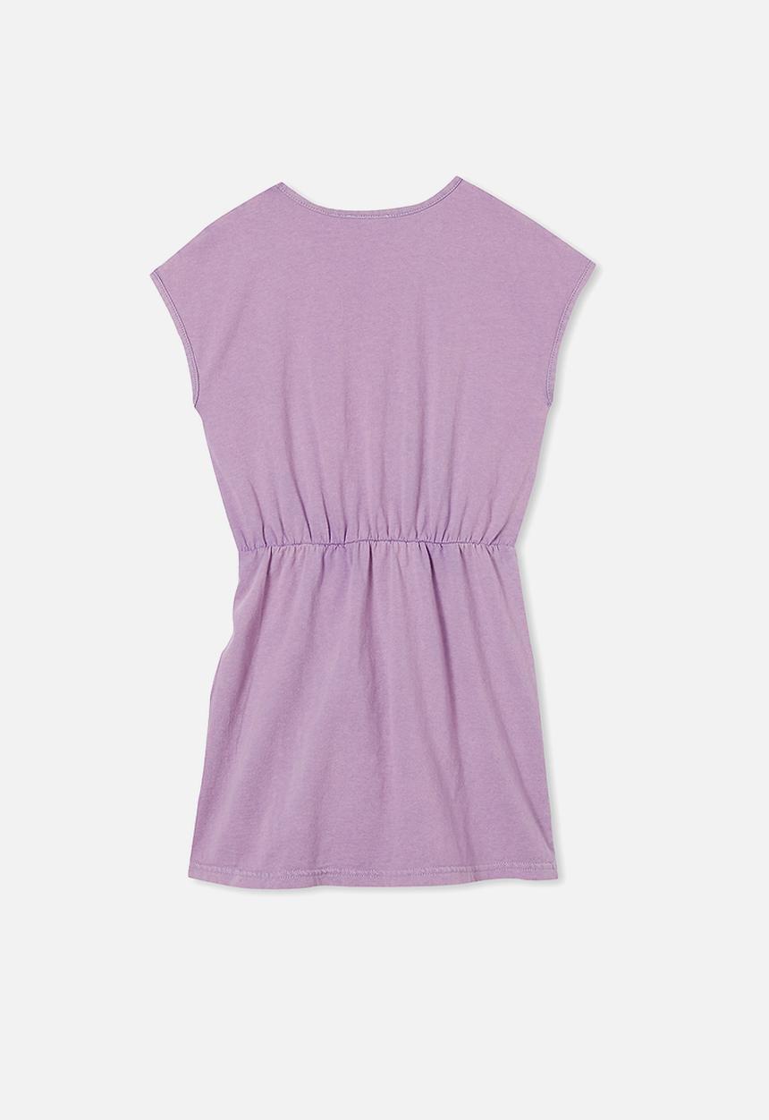 Cotton On - Sigrid short sleeve dress - grape soda snow wash