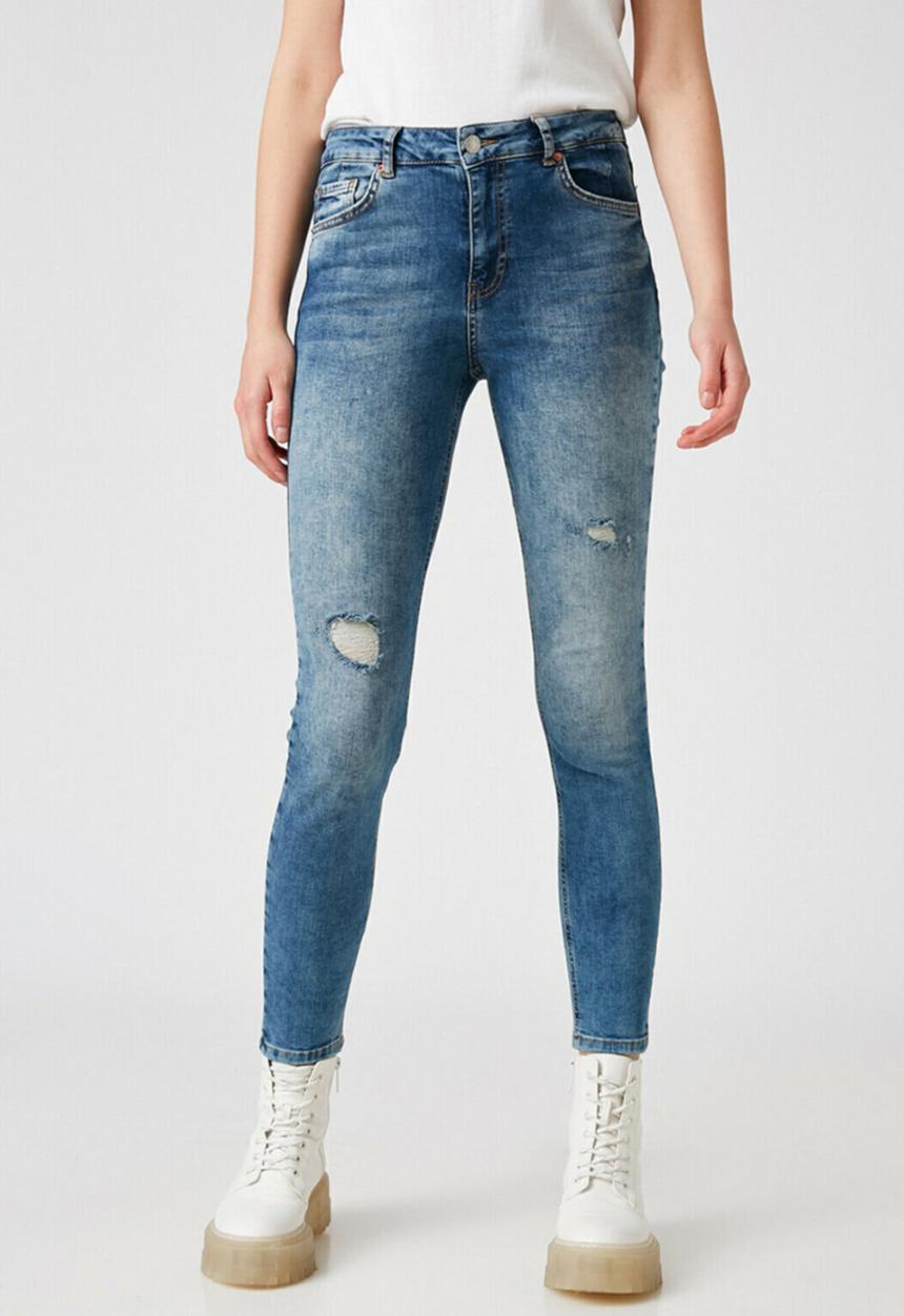 Koton - High waist skinny jeans - mid indigo