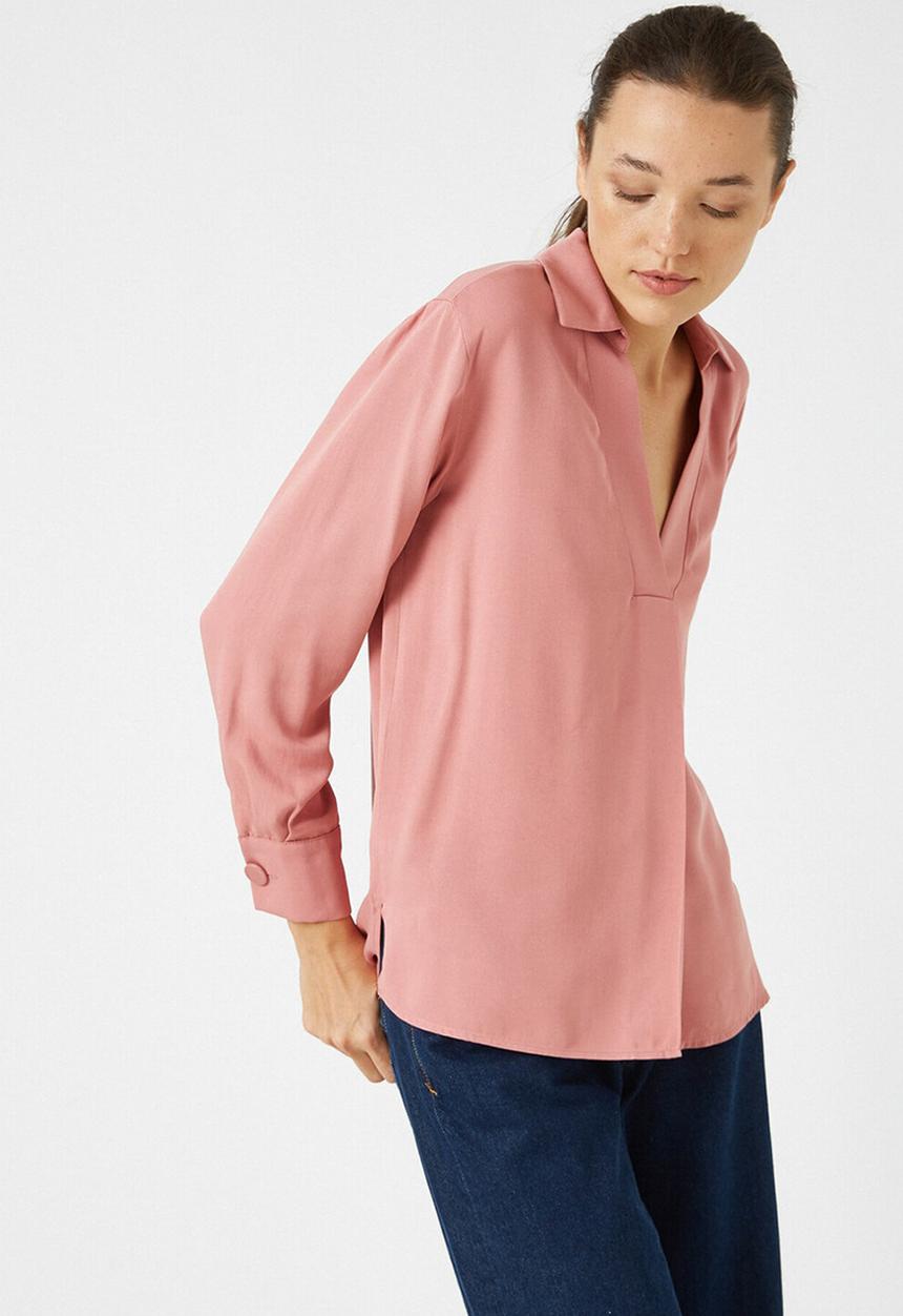 Koton - Respect life long sleeve blouse - pink