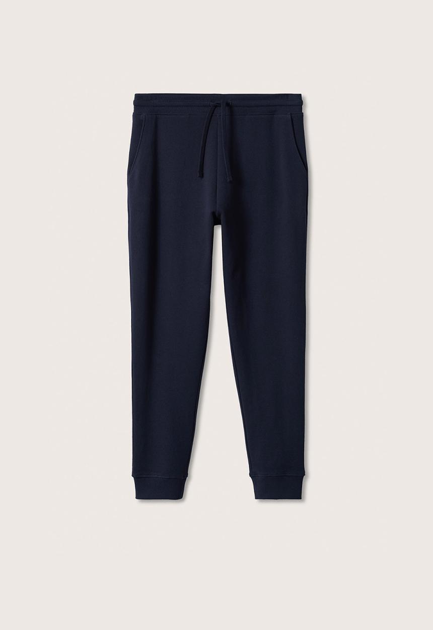 MANGO - Noel cotton jogger-style trousers - navy