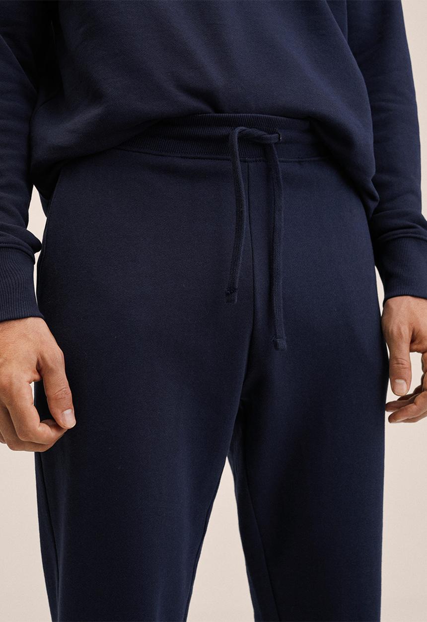 MANGO - Noel cotton jogger-style trousers - navy