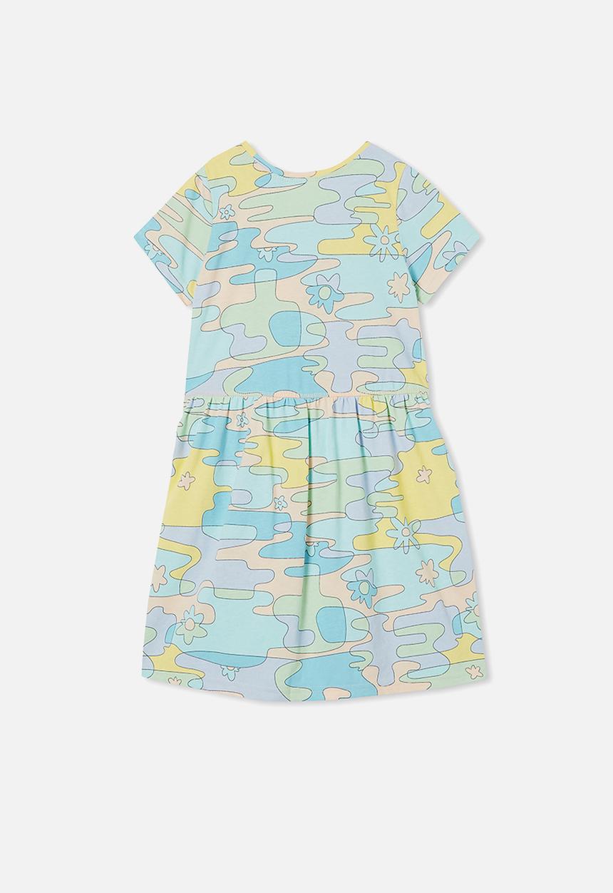 Cotton On - Freya short sleeve dress - peach tang/ripples