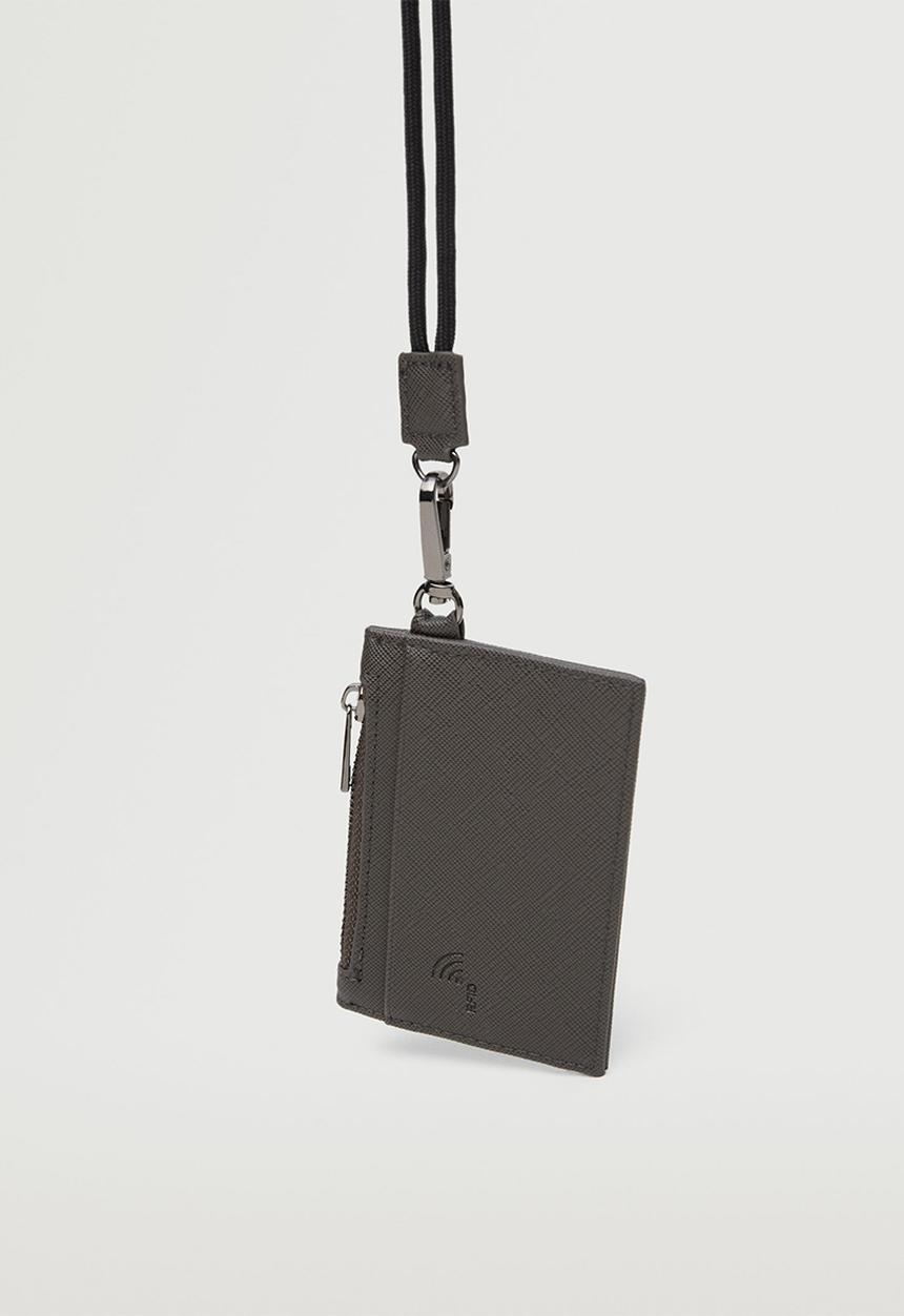 MANGO - Anti-contactless safiano card holder - khaki