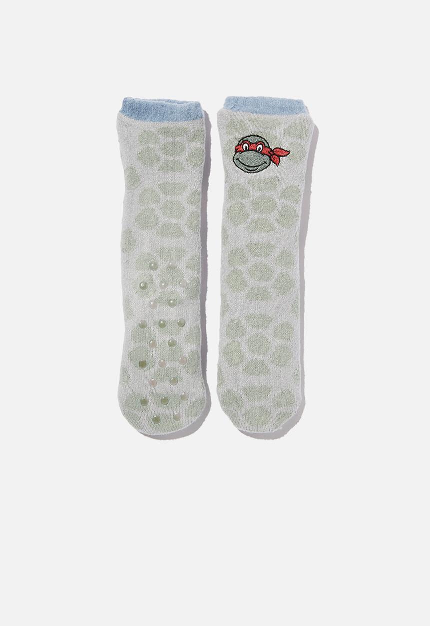 Cotton On - Kids license slipper socks - lcn nic tmnt/smashed avo