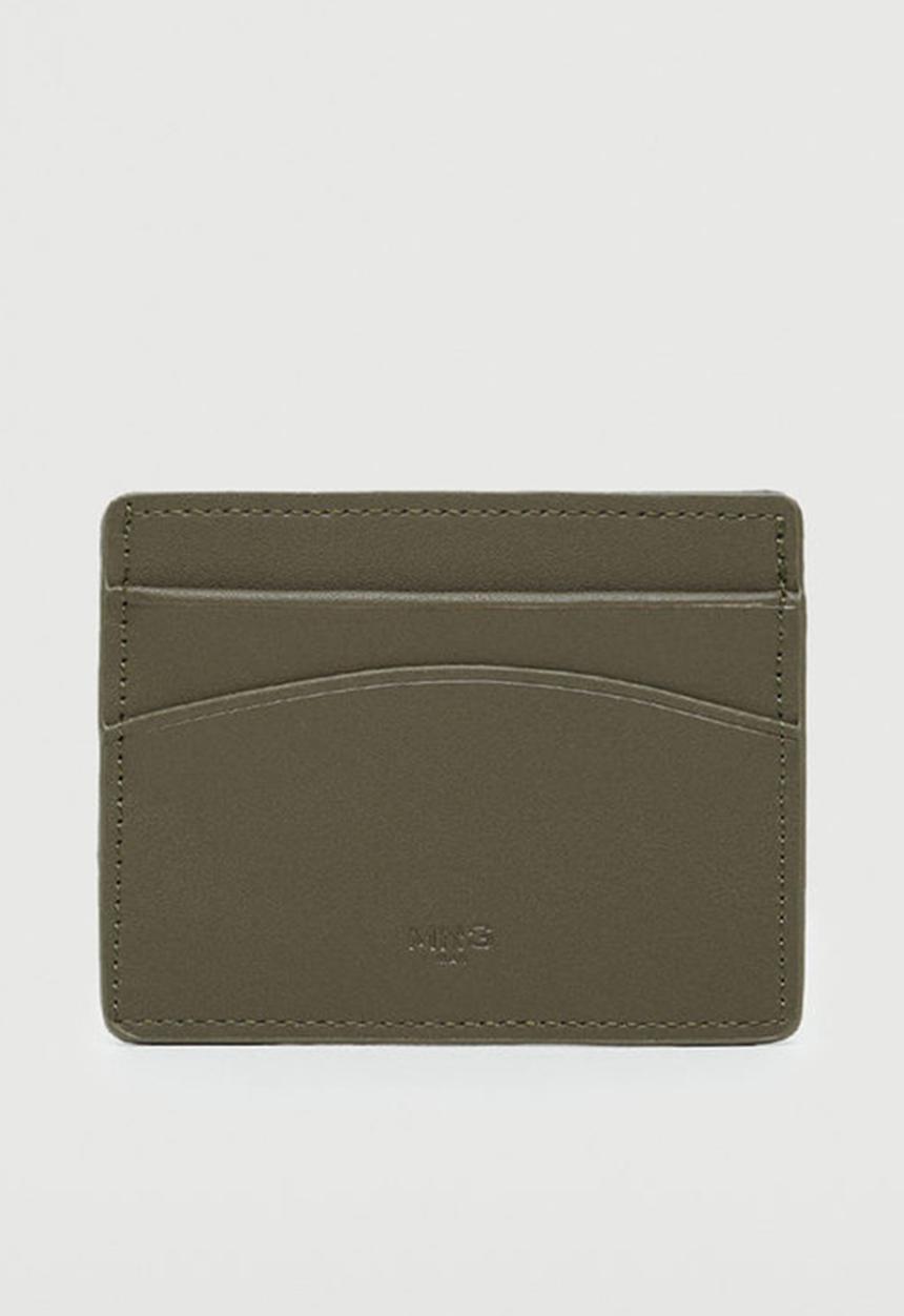 MANGO - Anti-contactless leather effect card holder - khaki