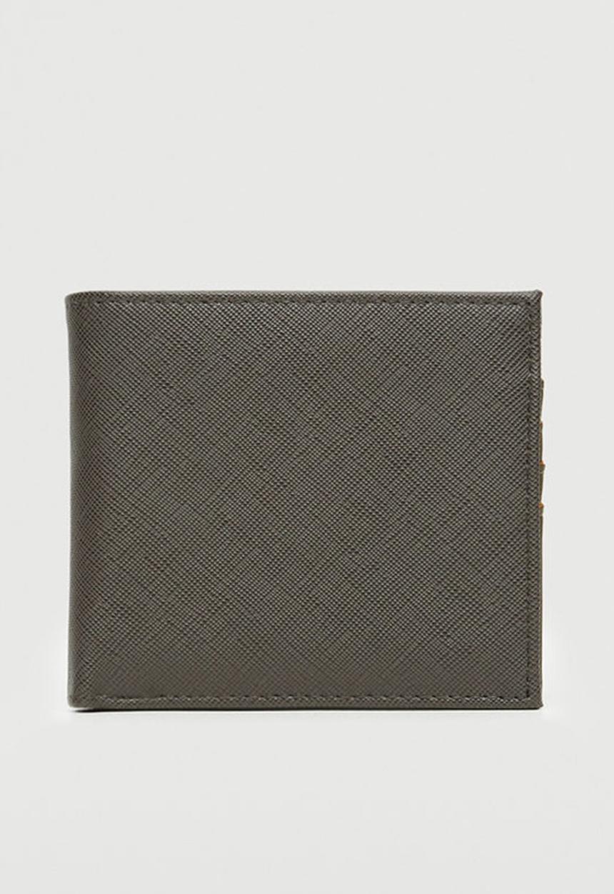 MANGO - Anti-contactless safiano wallet - khaki
